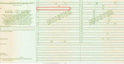 Onde encontrar o número VIN no certificado de registo alemão - parte 1 - foto de pré-visualização